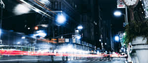 Night Motiong Lights Street Wallpaper