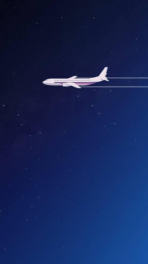 Night Sky Airplane Iphone Wallpaper
