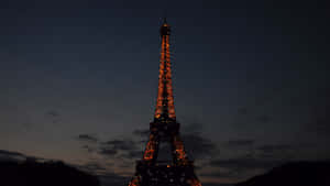 Night View Of Glowing Paris City Wallpaper