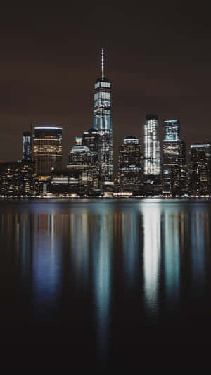 Night View Of New York City From Its Iconic Skyline Wallpaper