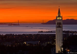 Nighttime Ucb Sather Tower Wallpaper