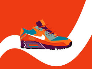Nike Air Retro Cartoon Shoe Wallpaper