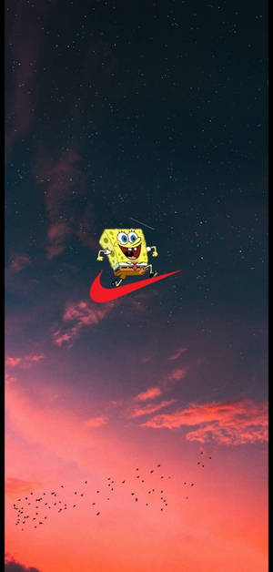 Nike Cartoon Spongebob Starry Sky Wallpaper