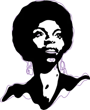 Nina Simone American Classic Jazz Singer Doodle Art Wallpaper