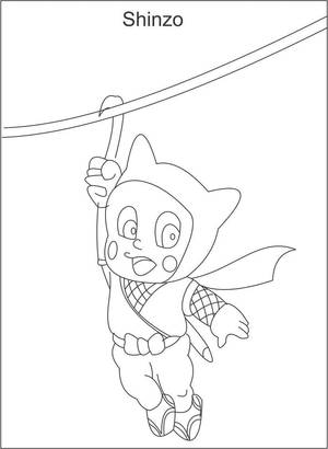 Ninja Hattori Shinzo Coloring Page Wallpaper