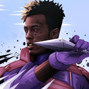 Ninja Knife Xxxtentacion Cartoon Wallpaper