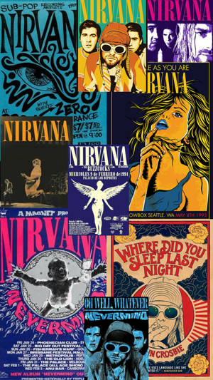 Nirvana Album Cover Collage Wallpaper