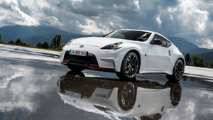 Nissan 370z On Wet Land Wallpaper