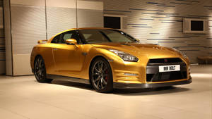 Nissan Gt R Fancy Gold Paint Wallpaper
