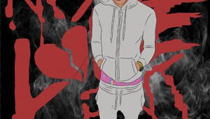 Nle Choppa Cartoon Pose Wallpaper