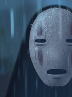 No-face Mask Rain Reflection Wallpaper
