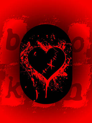 No Love Heart With Red Stitches Wallpaper