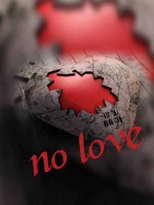 No Love Shattered Stone Heart Wallpaper