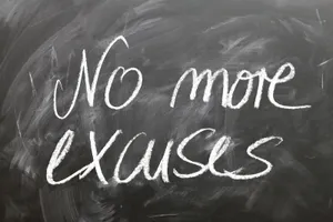 No More Excuses Chalkboard Message Wallpaper