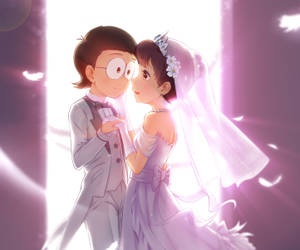 Nobita Shizuka Hd Aesthetic Wedding Wallpaper