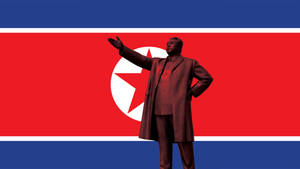 North Korea Flag And Kim Il-sung Wallpaper