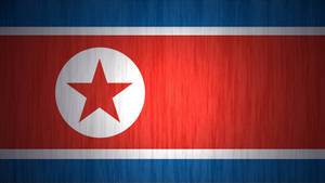 North Korea Flag Subtle Wood Design Wallpaper