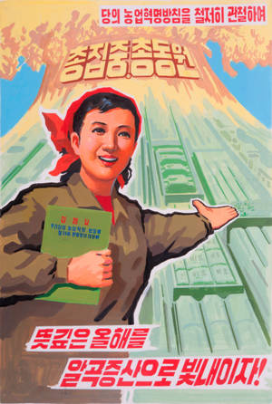 North Korea Propaganda Poster Wallpaper