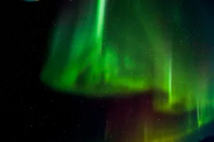 Northern Lights Black Stars Wallpaper