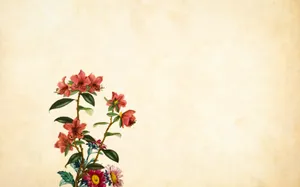 Nostalgic Flower Painting Wallpaper