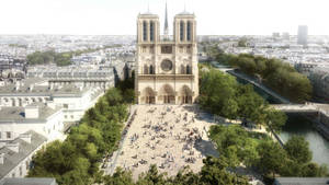 Notre Dame Courtyard Wallpaper