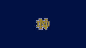 Notre Dame Logo On A Blue Background Wallpaper