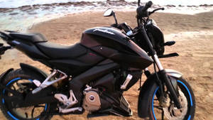 Ns 200 Motorcycle At Beach Wallpaper