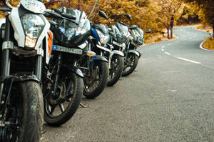 Ns 200 Row Of Motorcycles Wallpaper