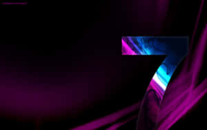 Number 7 Glossy Purple Blue Wallpaper