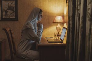 Nun In Contemplation - A Still From 