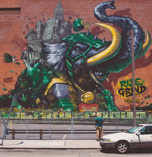 Oakland Athletics Elephant Graffiti Wallpaper