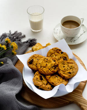 Oatmeal Raisin Cookies Pastry Wallpaper