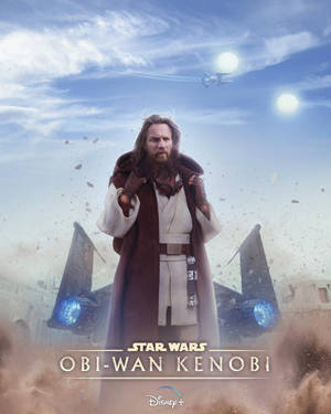 Obi Wan Kenobi Against A Spaceship Wallpaper