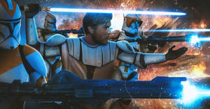 Obi Wan Kenobi Leading Troops Wallpaper