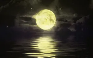 Ocean Moon And Stars Wallpaper