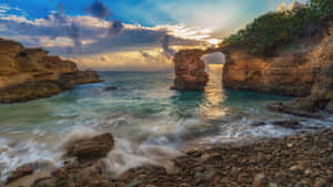 Ocean Stone Arch Wallpaper