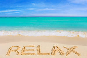 Ocean View With Relax Word Wallpaper