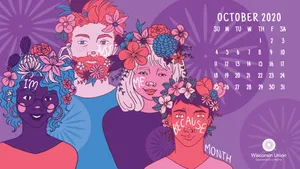 October 2020 Calendar Cartoon Wallpaper