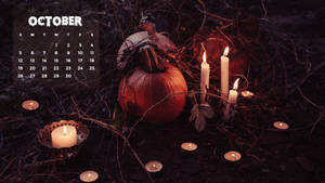October 2021 Calendar Fall Halloween Wallpaper
