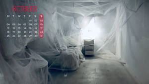 October 2021 Calendar Horror Room Wallpaper