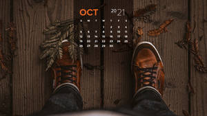 October Calendar 2021 Boardwalk Wallpaper