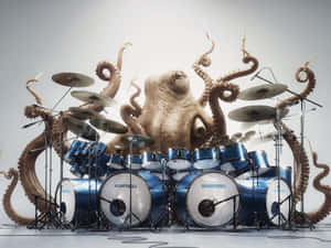 Octopus Drummer Fantasy Artwork Wallpaper