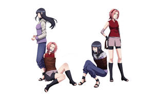 Odd Naruto Girls Fanwork Wallpaper