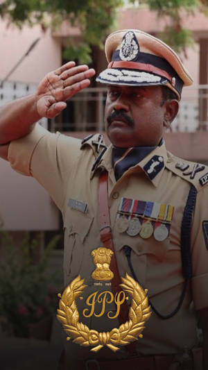 Officer Saluting - Ips Logo Wallpaper