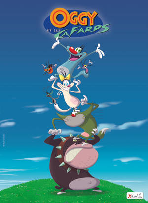 Oggy And The Cockroaches French Poster Wallpaper