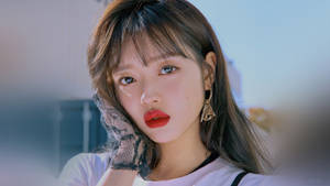 Oh My Girl Yooa Red Lips Wallpaper