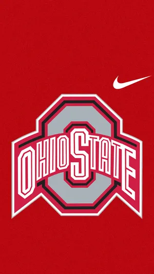 Ohio State Buckeyes Logo On A Red Background Wallpaper