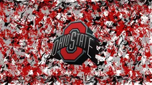 Ohio State Logo Paint Splashes Wallpaper