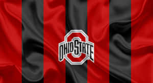 Ohio State University Logo On A Red And Black Background Wallpaper