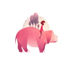 Okja Light Pink Art Wallpaper